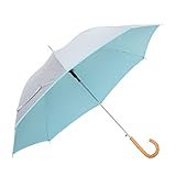 日傘 長傘 メンズ レディース 遮熱 遮光 ワンタッチ 大きい ジャンプ傘 親骨60cm 直径106cm <ひんやり傘> 晴雨兼用 UPF50+ UVカット【LIEBEN-0102】 (シルバー/ブルー)