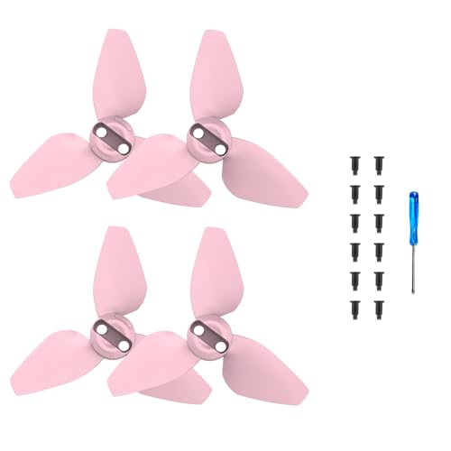 Lot de 4 hélices de rechange colorées pour drone DJI Neo - Faible bruit - Accessoires pour drone Neo (rose)