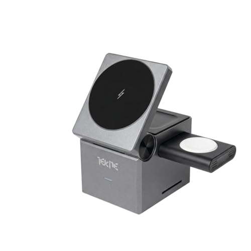 Image of TTEKNE MagLead 3 in 1 Magnetic Wireless Charger for Phone, Smartwatch & Wireless Earbuds - Fast & Stable Charging Station, Compact Portable Travel Charger Dock