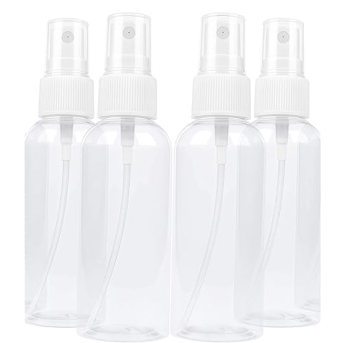 Flankor Small Spray Bottles - 4 Pack Fine Mist Atomiser Empty Travel Spray Bottles for Traveling Make-up Skincare Cleaning (100ml)