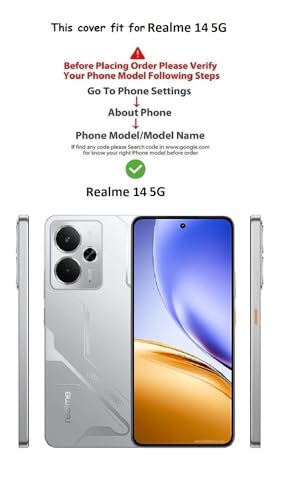 Image of COVERBLACK Flexible Rubber Case Back Cover for Compatible Model with Realme 14 (2025) - Transparent