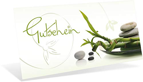 Gutscheinkarten (10 Stück) - Geschenkgutscheine für Physiotherapie, Yoga, Wellness - DIN lang Faltkarte verschließbar