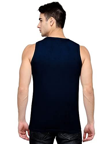 Image of Jump Cuts Mens All Over Printed Round Neck Sleeveless Black and Grey Cotton Slim Fit Vest