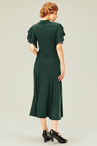 BABEYOND Womens Vintage Flapper Dress 1920s Ruffle Cocktail Party Dresses Tie Neck2