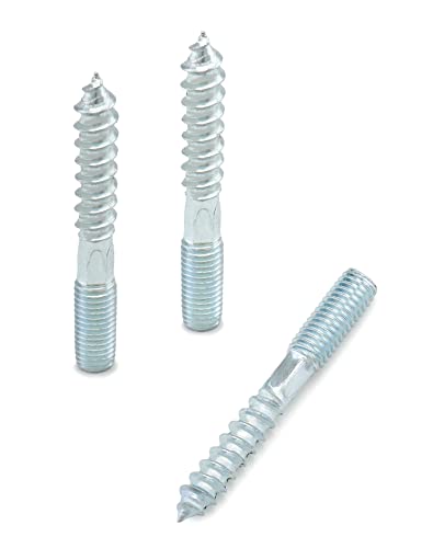 QWORK® 10STK Stockschrauben M8 x 60 mm Doppelgewinde Kohlenstoffstahl Verzinkt, Zubehör für die Möbelmontage