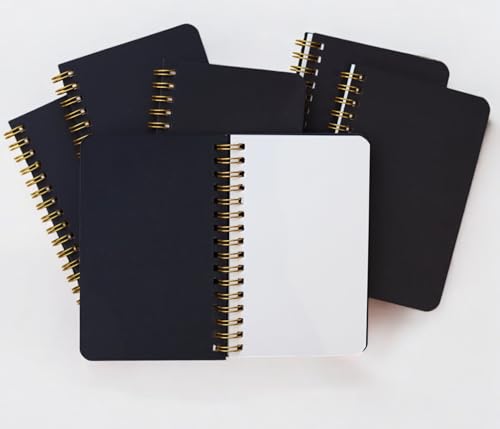 Image of INNAXA Pocket Notebook with a Black cover For Writing Personal,Office Use Pocket-size Notebook Blank 120 Pages (Black, Pack of 6)