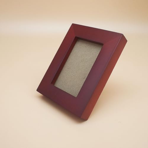 Image of 2x3 Picture Frames RED Solid Wood Frame, Plastic Panel (Film Needs to be Removed) Table or Wall.Front Window Opening 2x3 inch.