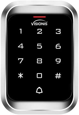 Visionis VIS-3000 Access Control Indoor Outdoor Rated IP68 Metal Digital Touch Keypad Reader Standalone + Wiegand 26, Wide Design, No Software, EM Cards, 2000 Users