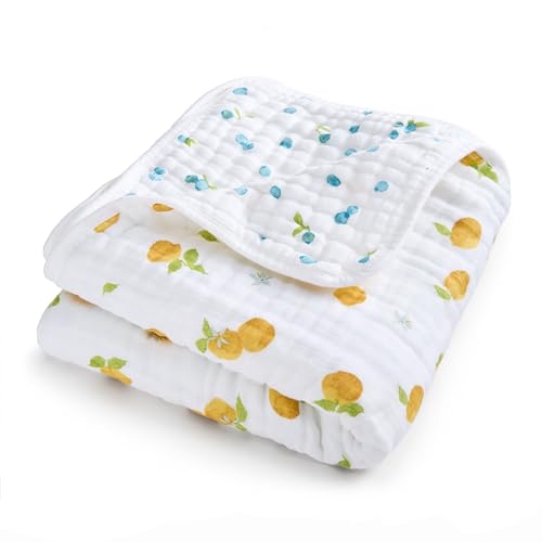 Image of aden + anais Boutique 100% Cotton Muslin Dream Blanket, Perfect for Babies, Infants and Toddlers, Crib Blanket, Nursery Essential, Fresh Fruit