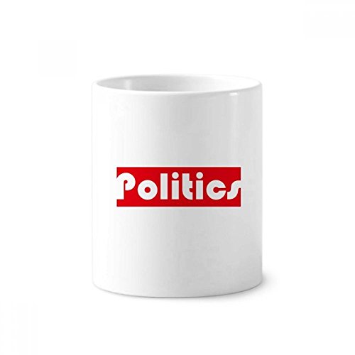 Porte-stylo céramique rouge tasse blanche brosse à dents 9.6cm
