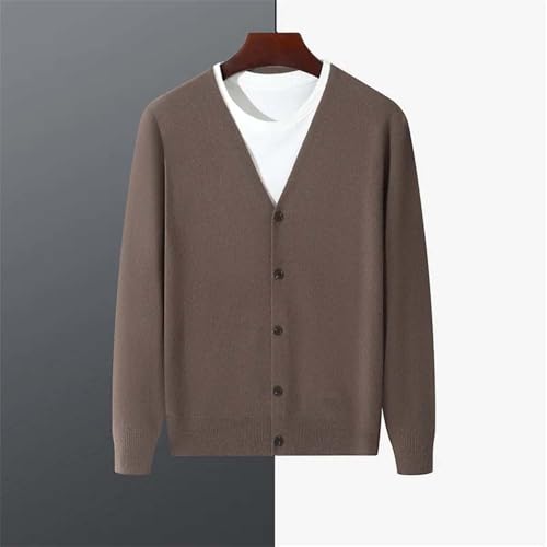 Men V Neck Button Front Wool Knit Cardigan Sweater Winter Casual Soft Long Sleeve Knitwear2