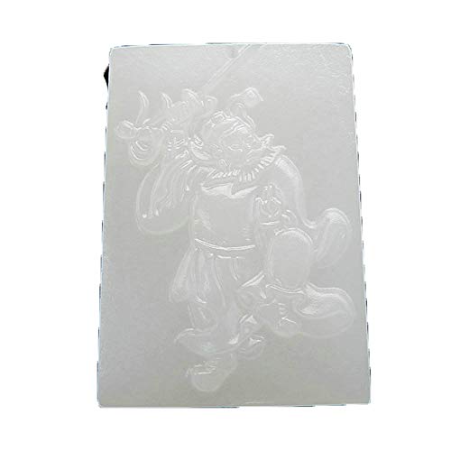 Pendentif Zhongkui cadeau spirituel en jade blanc naturel avec cordon