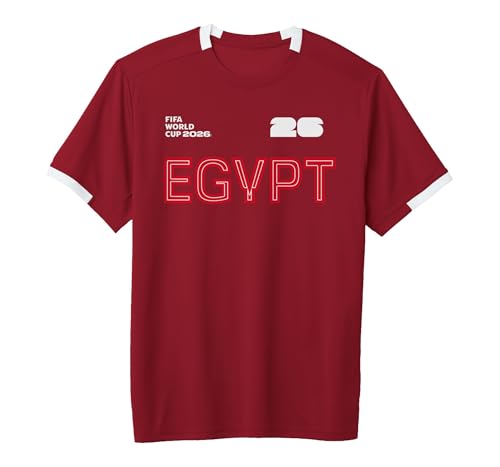 FIFA World CUP26 Egypt Adult Short-Sleeve Soccer Jersey Red/White Medium
