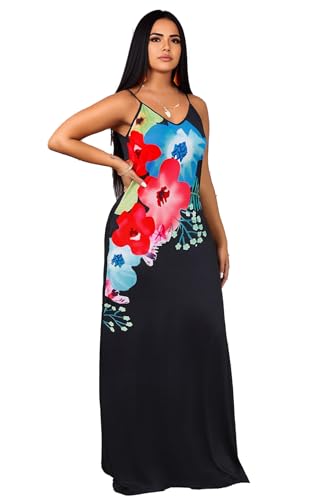 Image of SheKiss 2026 Women's Casual Summer Floral Long Maxi Dresses Floor Length Sleeveless Plus Size Sundresses