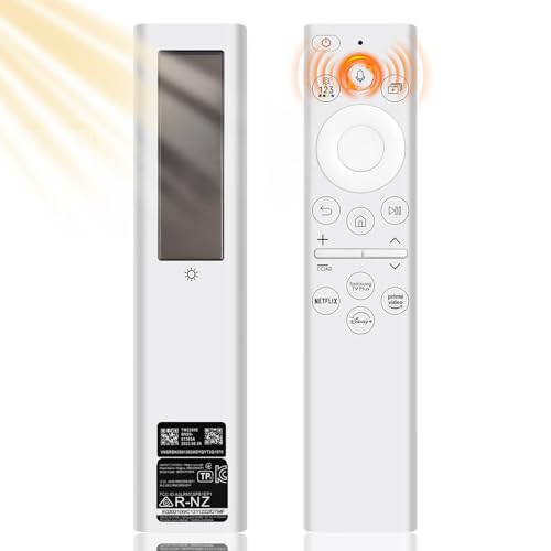 BN59-01391A Solar Voice Remote Replacement for Samsung TV Remote with 4 Shortcut Keys, Compatible with Samsung TVs Ultra HD Neo QLED Frame and Crystal UHD Series 2021-2023 Models (White)