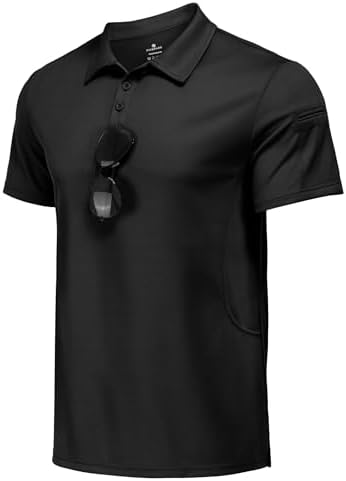 PINSPARK Men's Golf Polo Shirts, Dry Fit Athletic Short Sleeve Polo Shirt