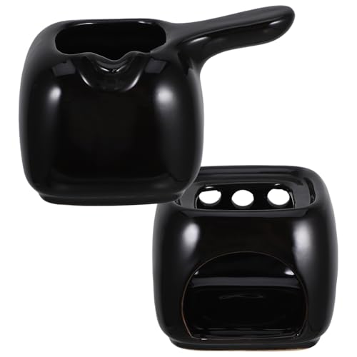 MOKKHNB Fondue de Chocolate Cerámica Multifuncional para Derretir Chocolate y Mermeladas Calentador de Postres Compacto y Elegante para Cocina