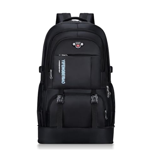 Grande 65L Espandibile Zaino Da Viaggio Uomo Donna,Impermeabile Sportivo Viaggio Zaino,Zaino Trekking,Zaini Casual (Nero)