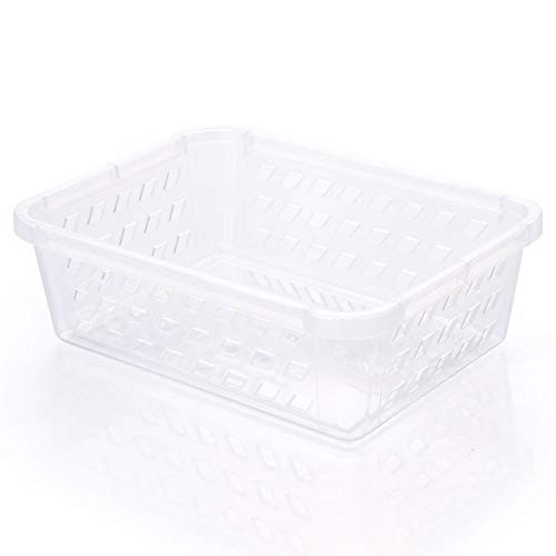Conjunto Deunto de Cestas Organizadoras de Plástico Retangulares Pequenas 4 Peças, Plasútil, Transpa