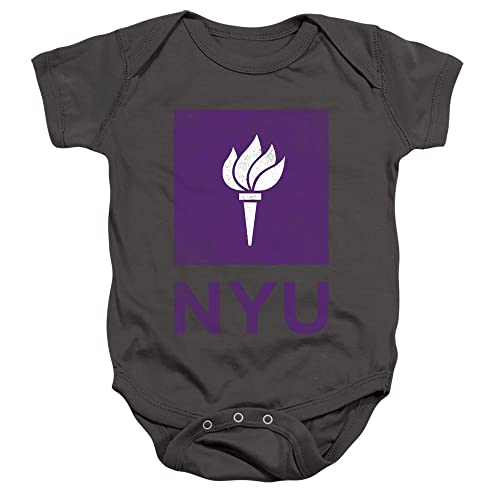 Image of New York University Official Distressed Primary Logo Unisex Infant Snap Suit for Baby