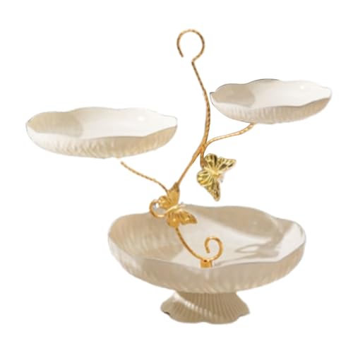 YWJLQH 3 Tier Fruit Bowl for Kitchen Counter Tiered Display Modern Holder Dessert Appetizer Bowl Fruit Basket Stand for Snack Cake, white