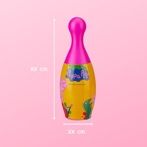 Image of Amazon Brand Jam & Honey Peppa Bowling Set for Kids, BIS Safe for Kids, Indoor Outdoor Bowling Game with 6 Colorful Pins and Ball, Skill Building Toy for Kids Age 3+ Years