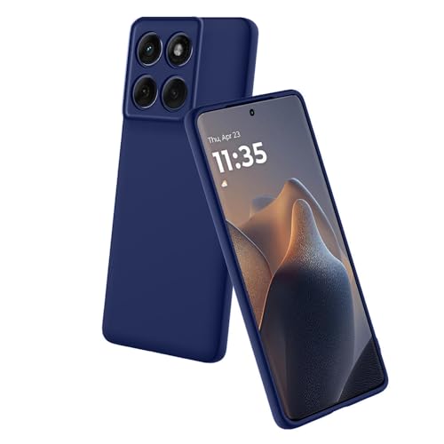 Image of Back Cover Compatible with Motorola Moto Edge 70 5G | Full Camera Protection | Premium Liquid Silicon Case | Flexible Bumper Case for Motorola Moto Edge 70 5G (Dark Blue)