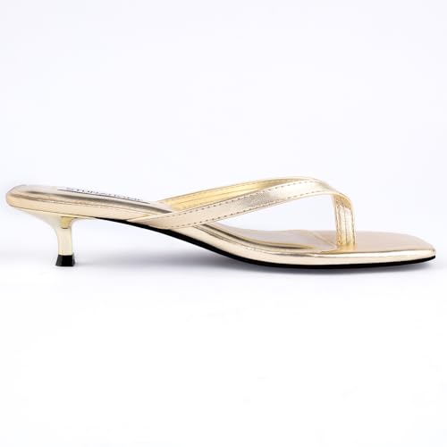 Image of STUNAHOME Kitten Heels Sandals for Women Cute Summer Square Open Toe 1.4 Inches Comfortable Thong Flip Flop Heels