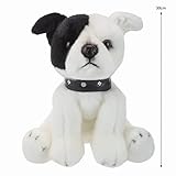 PMS VFM – Staffordshire Plüschtier Weißer Staffordshire Bull Terrier Hund 30 cm weiches Spielzeug – super Flauschige, luxuriöse lebensechte Stofftier-Teddy – Natural World Collection