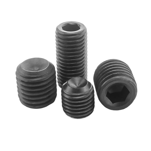 M3 M4 M5 3mm 4mm 5mm 6mm To 12mm Black 304 Stainless Steel Head Inner Hex Hexagon Socket Grub Cup Point Set Screw(50Pcs M4x10)