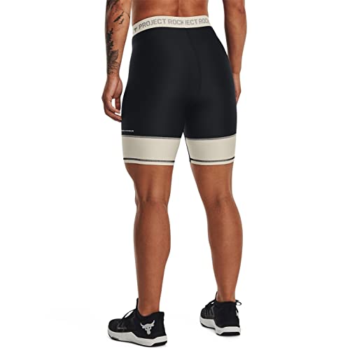 Under Armour Womens PR Bike Short Pocket Breathable Stretch, Black/White, 123