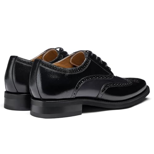 Image of Men's Dress Shoes Genuine Leather Oxfords Luxury Formal Business Suit Shoes with Blake Rapid Stitch