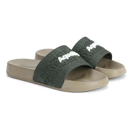 Image of Aqualite NEO-266 Men Slide Slippers with Comfotable Sole Slip-On Flat Flip Flops, Sliders, Chappal & Comfort Insole Slipper for Men