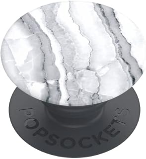 PopSockets: PopGrip Basic - Expanding Stand and Grip for Smartphones and Tablets [Top Not Swappable] - White Granite