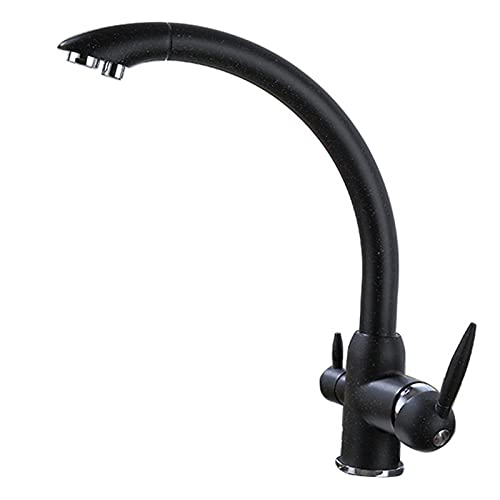 Robinet de cuisine avec eau potable 3 en 1 avec double sortie et bec haut orientable