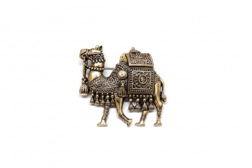Image of Antique Gold Brooch Pin for Men Women Vintage Saree Blazer Coat Lapel Fashion Jewellery