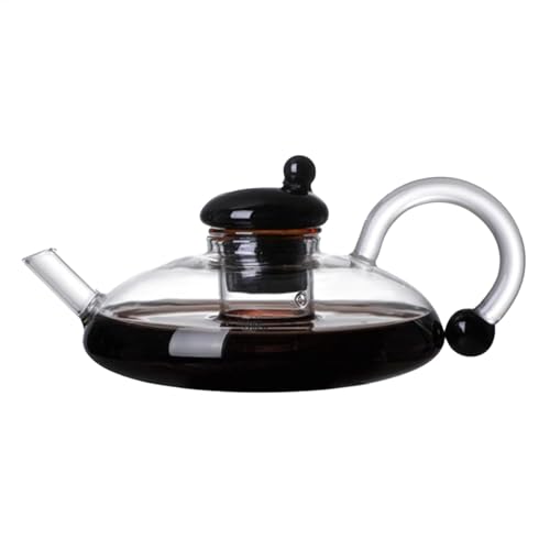 Yaztauho con infusores, hervidor eléctrico de vidrio con asa, para perder té/café (negro)