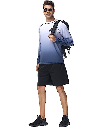 Image of Satankud Men's Swim Shirts Rashguard Sun Shirt UPF 50+ UV Sun Protection Outdoor Long Sleeve T-Shirt Swimwear
