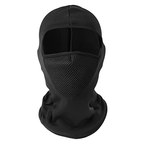 TAGVO Cálido pasamontañas con máscara de cara completa con malla transpirable, calentador de cuello de lana de invierno a prueba de viento, gorro de casco - Tamaño elástico universal Cover