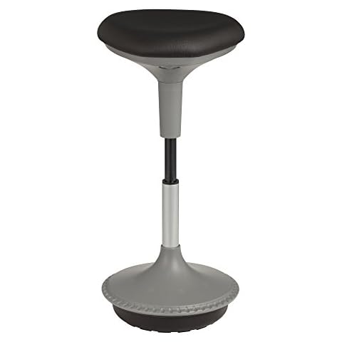 Learniture Adjustable Height Active Learning Stool for Office Desks and Classrooms, Foam-Padded Backless Wobble Stool with Rocking Motion, Black Cover