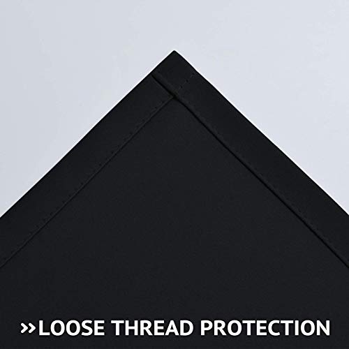 Image of COSVIYA Grommet Blackout Room Darkening Black Curtains 72 inch Length | Thick Polyester Light Blocking Insulated Thermal Window Curtain Drapes for Bedroom /Living Room,52x72 inches,2 Panels