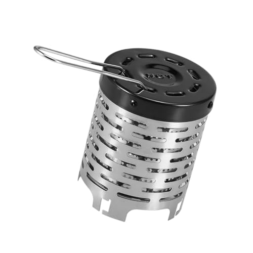 Sarini Mini-Camping-Heizofen, Leichter tragbarer Edelstahl-Camping-Gas-Heizofen für den Außenbereich (Silber)