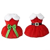 Bonito vestido de cachorro con temática de Papá Noel, perfectamente diseñado...