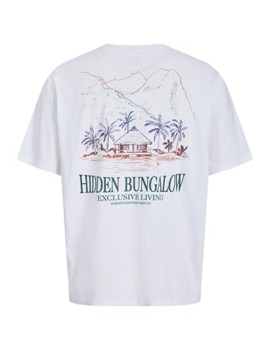 JACK & JONES Jorwowie Tee SS Crew Neck TG T-Shirt, Blanc éclatant., M