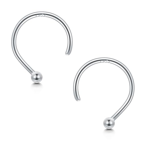CHIC & ARTSY Half Hoop Earrings 925 Sterling Silver Huggie Earrings for Women Hypoallergenic Sterling Silver Small Huggie Hoop Earrings for Women