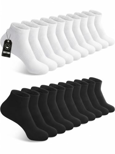 Image of YSense 10 Pairs Womens Ankle Socks Cotton Quarter Socks Women Men