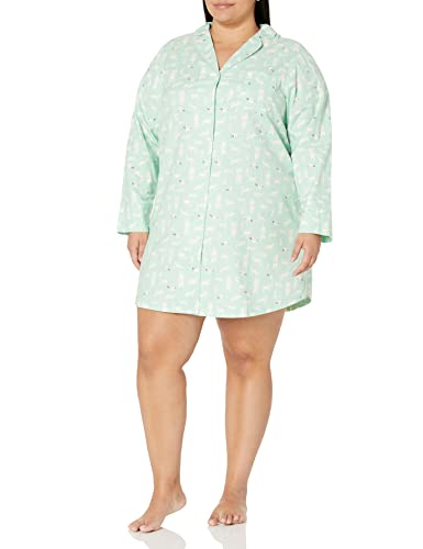 Image of Amazon Essentials Women's Woven Flannel Notch Collar Nightgown (Available in Plus Size)