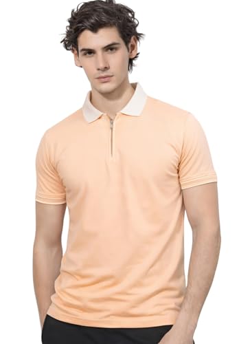 Image of Mens Premium Cotton Polo T-Shirt | 220 GSM Soft Fabric | Casual Stylish Look | Zipper Polo Design Snow White Polo T Shirt | Polo Tshirt for All-Day Wear