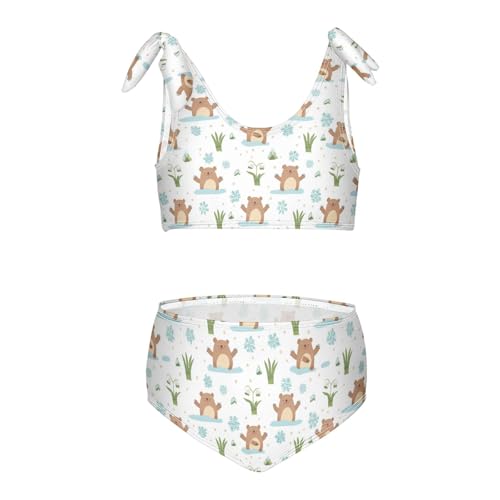 Wusikd Cute Groundhogs Girls Swimsuits Two Piece Swimwear Bikini Set for for Girls Size 3T