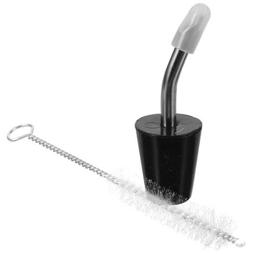 Lurrose ステンレス製ケトル延長注ぎ口 ブラシ付き ポットアクセサリー アウトドア用お湯注ぎ管 キャンプ対応こぼれ防止設計